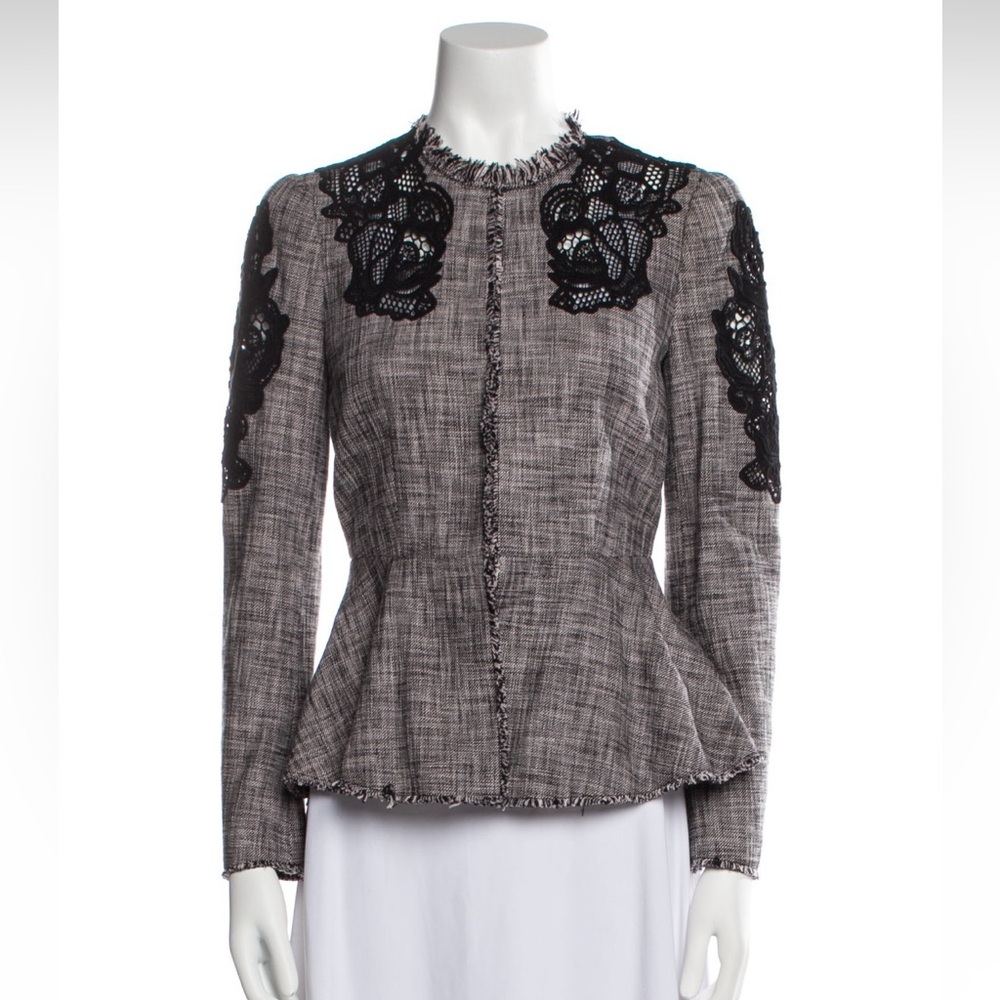 Rebecca Taylor Tweed Pattern Blazer Jacket M